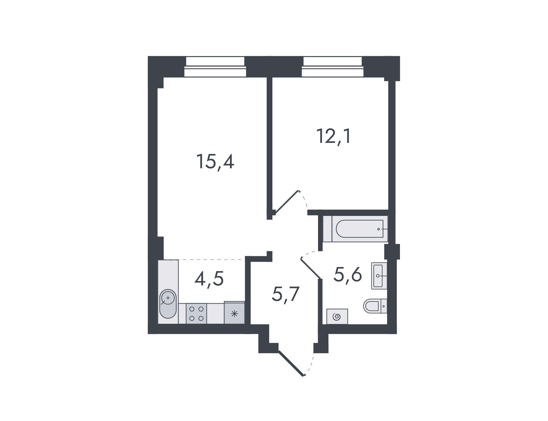 планировка квартиры 43 м2